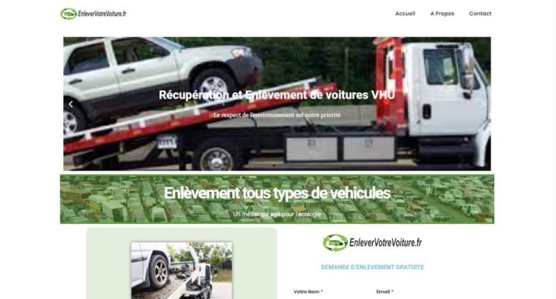 Enlever votre voiture VHU, voiture accidentée, épave